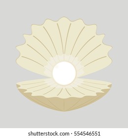 Beautiful natural open pearl shell vector illustration