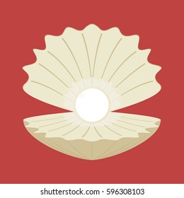 Beautiful natural open pearl shell vector illustration