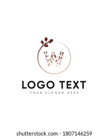 beautiful natural and organic themed letter W type logo template, Vector logo for business and company identity 