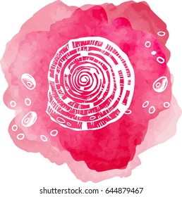 Beautiful natural pearl shell close up realistic single valuable object image vector illustration on pink