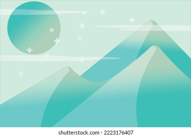 beautiful natural scenery background with green gradient color tosca