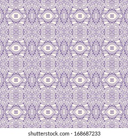 beautiful natural seamless vintage purple pattern with dots and leaves on a beige background. vector illustration 