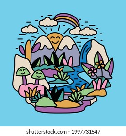 Beautiful nature adventure graphic illustration vector art t-shirt design