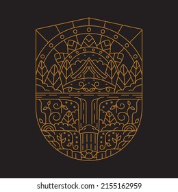 Beautiful nature adventure graphic illustration vector art t-shirt design