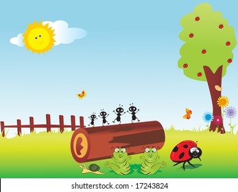 beautiful nature background, illustration