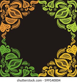 Beautiful nature background of leaves. Vector illustration.