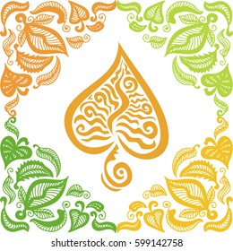 Beautiful nature background of leaves. Vector illustration.