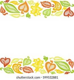 Beautiful nature background of leaves. Vector illustration.