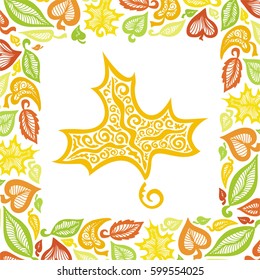 Beautiful nature background of leaves. Vector illustration.