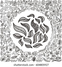 Beautiful nature background of leaves. Vector illustration.