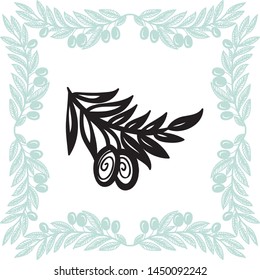 Beautiful nature background with olive branches. Vector illustration