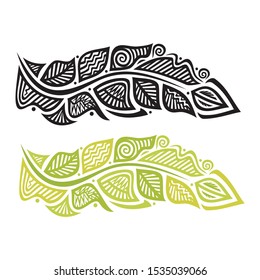 Beautiful nature decorative element of leaves. Vector illustration
