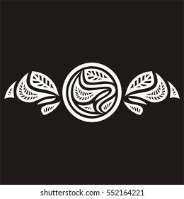 Beautiful nature decorative element of leaves. Vector illustration.