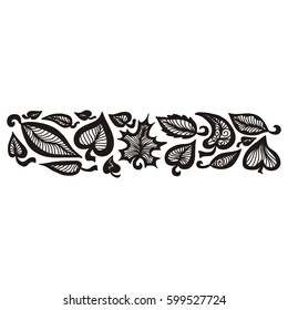 Beautiful nature decorative element of leaves. Vector illustration.
