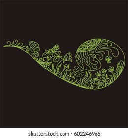 Beautiful nature decorative element. Vector illustration.