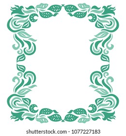 Beautiful nature frame of leaves. Vector illustration