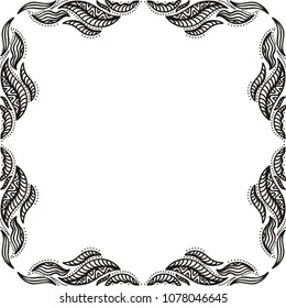 Beautiful nature frame of leaves. Vector illustration