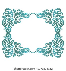 Beautiful nature frame of leaves. Vector illustration