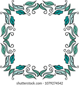 Beautiful nature frame of leaves. Vector illustration