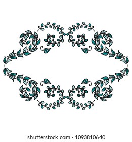 Beautiful nature frame of leaves. Vector illustration