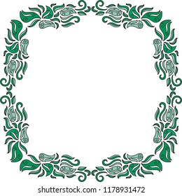 Beautiful nature frame of leaves. Vector illustration