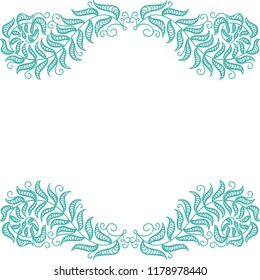 Beautiful nature frame of leaves. Vector illustration