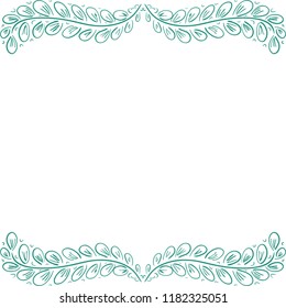 Beautiful nature frame of leaves. Vector illustration