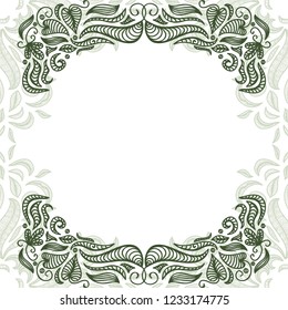Beautiful nature frame of leaves. Vector illustration