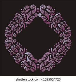 Beautiful nature frame of leaves. Vector illustration