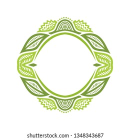 Beautiful nature frame of leaves. Vector illustration
