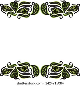 Beautiful nature frame of leaves. Vector illustration