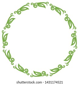 Beautiful nature frame of leaves. Vector illustration