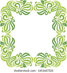 Beautiful nature frame of leaves. Vector illustration
