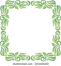 Beautiful nature frame of leaves. Vector illustration
