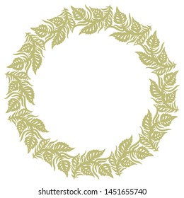 Beautiful nature frame of leaves. Vector illustration