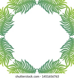 Beautiful nature frame of leaves. Vector illustration