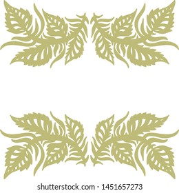 Beautiful nature frame of leaves. Vector illustration