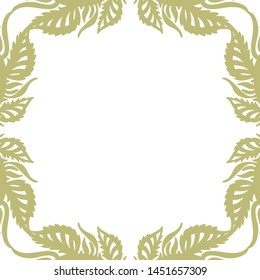 Beautiful nature frame of leaves. Vector illustration