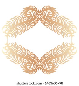Beautiful nature frame of leaves. Vector illustration
