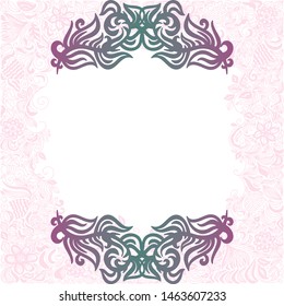 Beautiful nature frame of leaves. Vector illustration