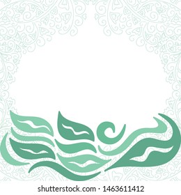 Beautiful nature frame of leaves. Vector illustration