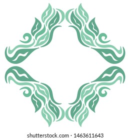 Beautiful nature frame of leaves. Vector illustration