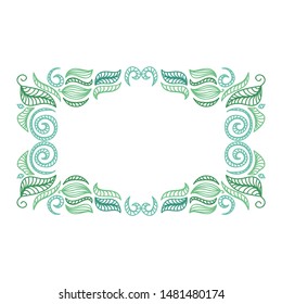 Beautiful nature frame of leaves. Vector illustration