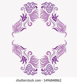 Beautiful nature frame of leaves. Vector illustration
