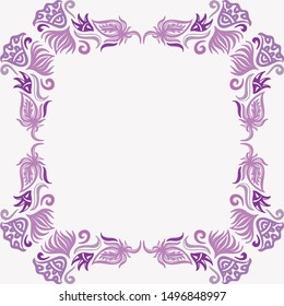 Beautiful nature frame of leaves. Vector illustration