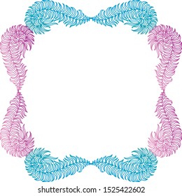 Beautiful nature frame of leaves. Vector illustration