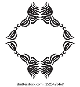 Beautiful nature frame of leaves. Vector illustration
