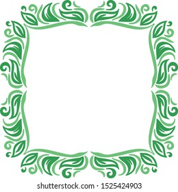 Beautiful nature frame of leaves. Vector illustration