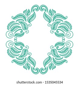 Beautiful nature frame of leaves. Vector illustration