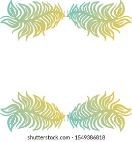 Beautiful nature frame of leaves. Vector illustration